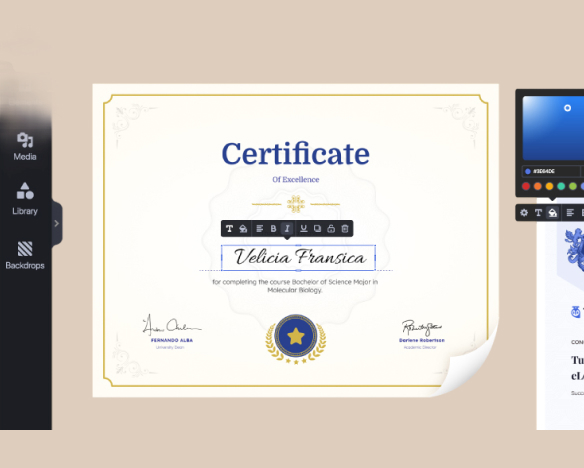 Custom Design - Certango platform feature